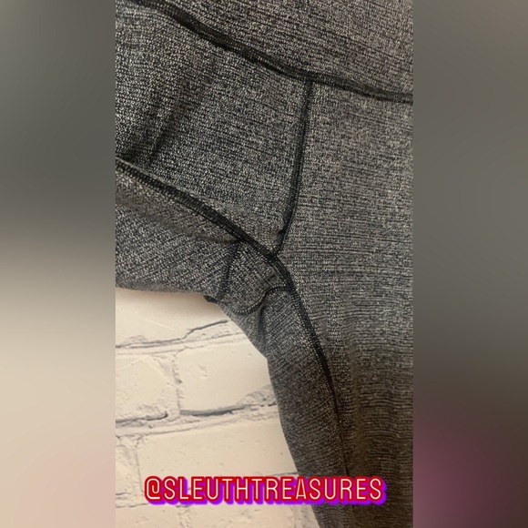 Lululemon Still Mind Tight Interlink Ice Grey Black Size 4 Full Length Leggings - Picture 4 of 8